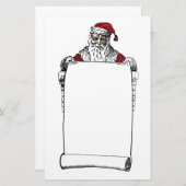 De kerstman maakt een lijst briefpapier (Voorkant / Achterkant)