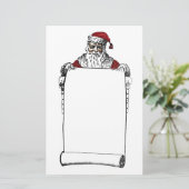 De kerstman maakt een lijst briefpapier (Staand voorkant)