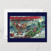 De kerstman maakt Leveringen van Dirigible Feestdagenkaart (Voorkant / Achterkant)