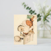 De Kerstman maakt zich klaar - Norman Rockwell Feestdagenkaart (Staand voorkant)