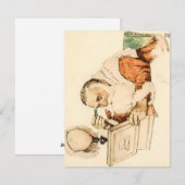 De Kerstman maakt zich klaar - Norman Rockwell Feestdagenkaart (Voorkant / Achterkant)