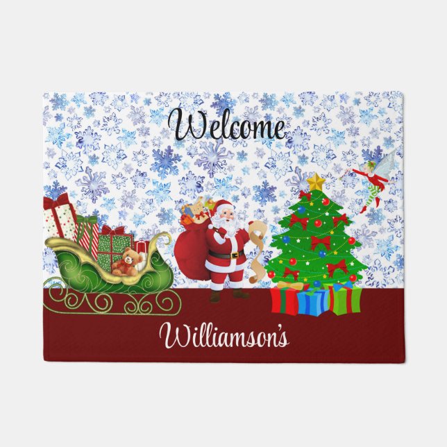 De kerstman maakt zijn lijst deurmat (Voorkant)