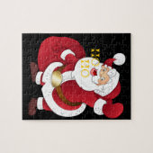 De kerstman met cadeautenpuzzel. legpuzzel (Horizontaal)