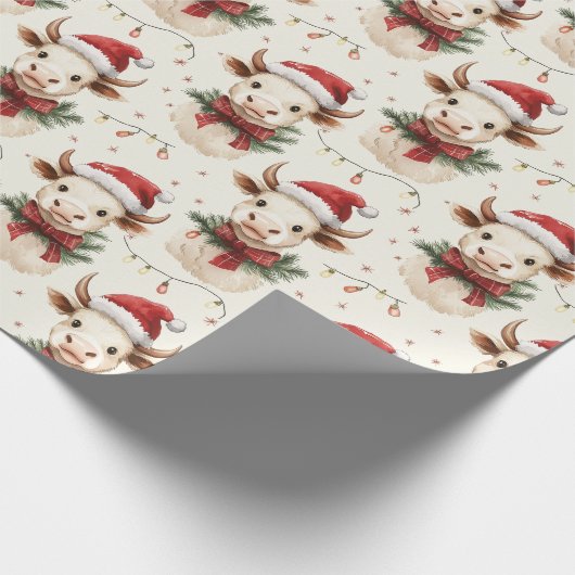 De Kerstman met de Kerstman hoed Cadeaupapier (Hoek)