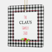 De kerstman met de kerstman in Pset Holly Keramisch Ornament (Links)