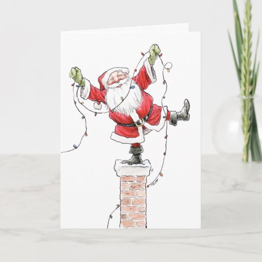 De kerstman met Kerstmis steekt Kaart aan (Voorkant)