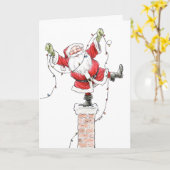 De kerstman met Kerstmis steekt Kaart aan (Gele Bloem)