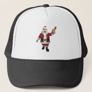 De Kerstman met Rode Gestreepte kat Trucker Pet