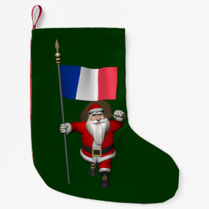 De Kerstman met Vlag van Frankrijk Kleine Kerstsok