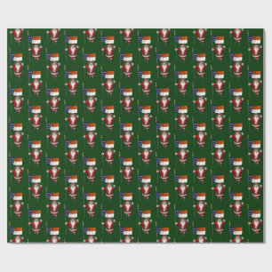 De Kerstman met Vlag van Noord-Carolina Cadeaupapier