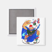 De kerstman met witte kerst, de kerstman, ontworpe magneet (Voorkant / Achterkant)
