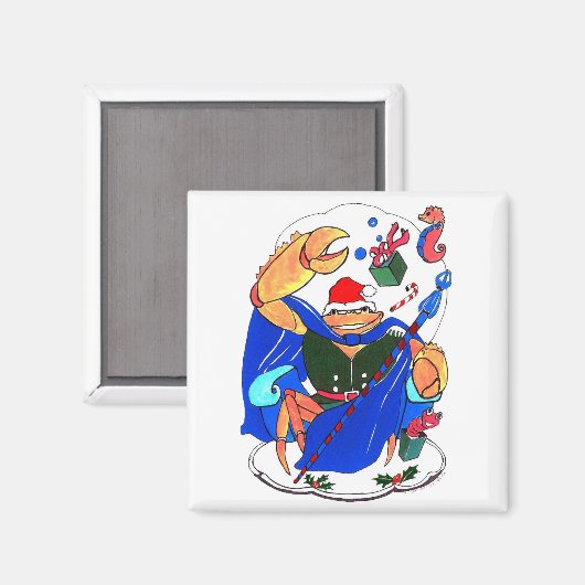 De kerstman met witte kerst, de kerstman, ontworpe magneet (Voorkant / Achterkant)