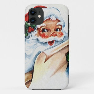 De kerstman met zijn kerstlijstrol Case-Mate iPhone case