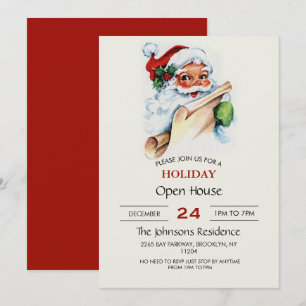 De kerstman met zijn kerstlijstrol kaart