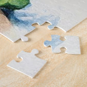 De kerstman met zijn kerstlijstrol legpuzzel (Zijkant)
