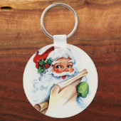 De kerstman met zijn kerstlijstrol sleutelhanger (Voorkant)