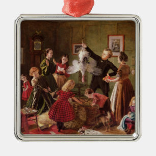 De kerstman metalen ornament
