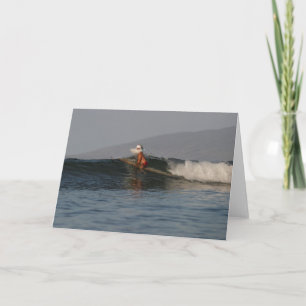 De kerstman neemt aan de golven in Maui Feestdagen Kaart