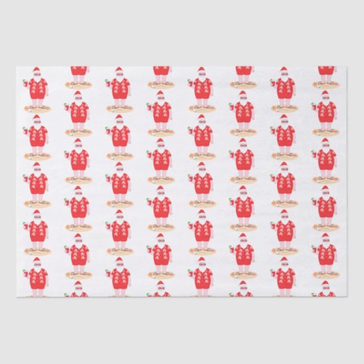 De Kerstman neemt een dag van de Beach Tissuepapier (Voorkant)