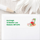 De Kerstman neemt een stranddag Etiket (Insitu)