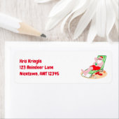 De Kerstman neemt een stranddag Etiket (Insitu)