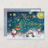 De Kerstman onder de Sterrennacht van Van Gogh Feestdagenkaart (Voorkant / Achterkant)