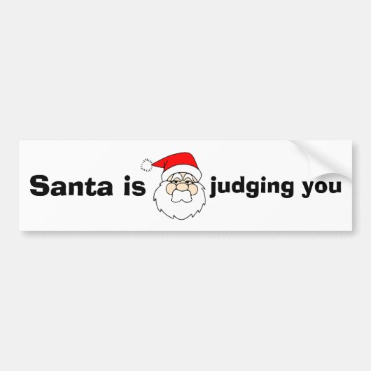 De kerstman oordeelt je grappig bumpersticker (Voorkant)
