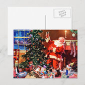 De kerstman op de avond voor Kerstmis Feestdagenkaart (Voorkant / Achterkant)