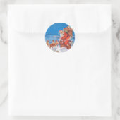 De kerstman op de avond voor Kerstmis Ronde Sticker (Tas)