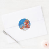 De kerstman op de avond voor Kerstmis Ronde Sticker (Envelop)