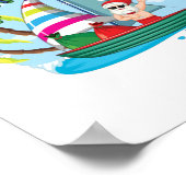De kerstman op de boot tijdens het zomerthema. poster (Hoek)