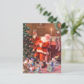 De Kerstman op de Nacht vóór Kerstmis Feestdagenkaart (Staand voorkant)