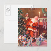 De Kerstman op de Nacht vóór Kerstmis Feestdagenkaart (Voorkant / Achterkant)