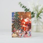 De Kerstman op de Nacht vóór Kerstmis Feestdagenkaart (Staand voorkant)