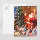 De Kerstman op de Nacht vóór Kerstmis Feestdagenkaart (Voorkant / Achterkant)