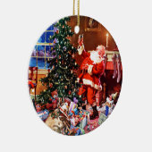 De kerstman op de nacht voor Kerstmis Keramisch Ornament (Rechts)