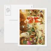 De Kerstman op de Noordpool rendierstallen Feestdagenkaart (Voorkant / Achterkant)