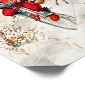 De kerstman op een klooster met een jaarkerst poster (Hoek)