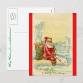 De Kerstman op een Polar Beer Feestdagenkaart (Voorkant / Achterkant)