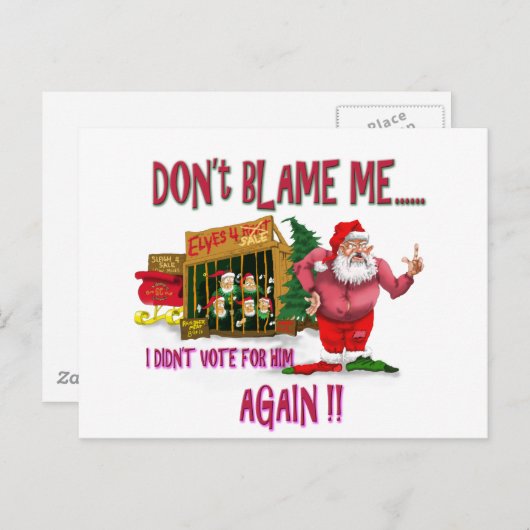 De kerstman op het niveau van de armoede Geef me n Feestdagenkaart (Voorkant / Achterkant)