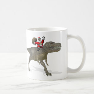 De Kerstman op Tyrannosaurussen Rex Koffiemok