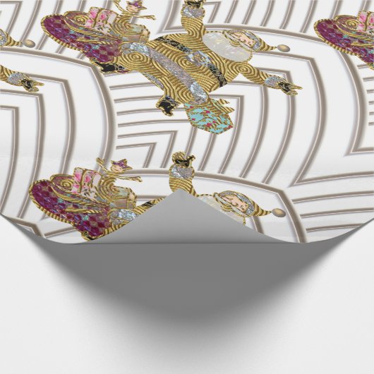 De kerstman op weg naar 3 kerst cadeaupapier (Hoek)