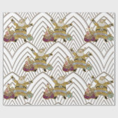 De kerstman op weg naar 3 kerst cadeaupapier (Vlak)