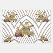 De kerstman op weg naar 3 kerst inpakpapier vel (Voorkant 2)