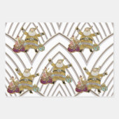 De kerstman op weg naar 3 kerst inpakpapier vel (Voorkant)