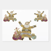 De kerstman op weg naar 3 kerst inpakpapier vel (Voorkant 3)