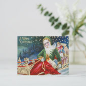 De kerstman op zijn slee briefkaart (Staand voorkant)