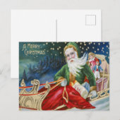 De kerstman op zijn slee briefkaart (Voorkant / Achterkant)