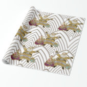 De kerstman op zijn weg cadeaupapier (Uitgerold)