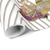 De kerstman op zijn weg cadeaupapier (Rol Hoek)